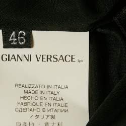 Pre Owned Versace Black Butterfly Print Jersey One Shoulder Dress L