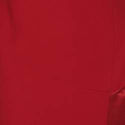 Pre Owned Versace Red Silk Embellished One Off Shoulder Dress M