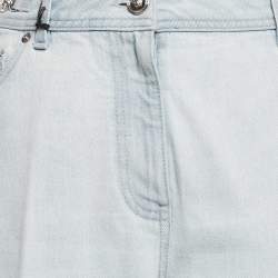 Pre Owned Versace Light Blue Stone Washed Denim Medusa 95' Straight Fit Jeans M Waist 27" 