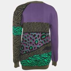 Pre Owned Versace Multicolor Animal Print Jersey Sweatshirt S