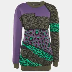 Pre Owned Versace Multicolor Animal Print Jersey Sweatshirt S
