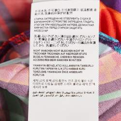 Pre Owned Versace Multicolor Printed Plisse Midi Dress M