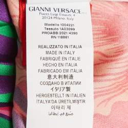 Pre Owned Versace Multicolor Printed Plisse Midi Dress M