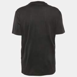Pre Owned  Versace Black Make It Happen Print Cotton T-Shirt S 