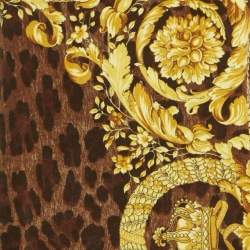 مملوكة مسبقًا Versace Brown Printed Velvet Sleeveless Mini Dress L