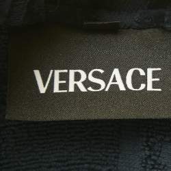 Pre Owned Versace Navy Blue Monogram Medusa Amplified Terry Bathrobe S