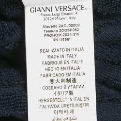 Pre Owned Versace Navy Blue Monogram Medusa Amplified Terry Bathrobe S