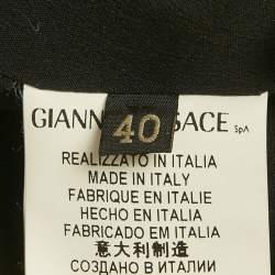 Pre Owned Versace Black Silk Metal Detail Short Dress S