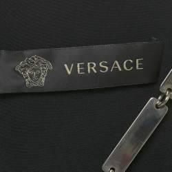 Pre Owned Versace Black Silk Metal Detail Short Dress S