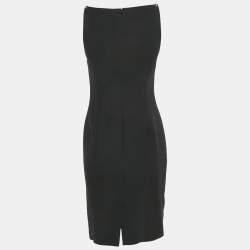 Pre Owned Versace Black Silk Metal Detail Short Dress S
