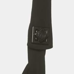 Pre Owned Versace Black Jersey Halter Neck Top M