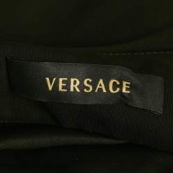 Pre Owned Versace Black Jersey Halter Neck Top M