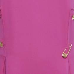 Pre Owned Versace Pink Crepe Medusa Detail Sheath Dress M