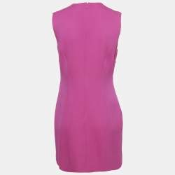 Pre Owned Versace Pink Crepe Medusa Detail Sheath Dress M