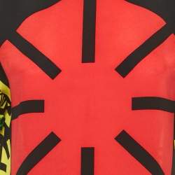 Pre Owned Versace Black Printed Silk Tunic Top S