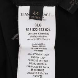 Pre Owned Versace Black Logo Embroidery Cotton Crew Neck T-Shirt M
