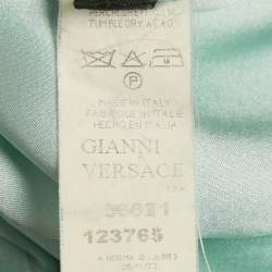 Pre Owned Versace Mint Green Satin V-Neck Short Dress S
