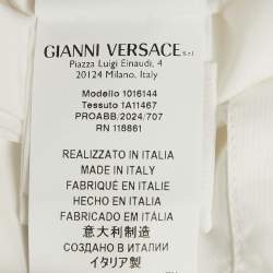 Pre Owned Versace White Cotton Poplin Short Sleeve Sangallo Shirt S