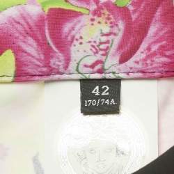 Pre Owned Versace Black Printed Jersey Leggings M 