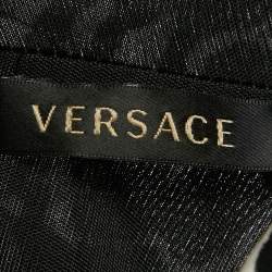 مملوكة مسبقًا Versace Black/White Printed Jersey Bodysuit L