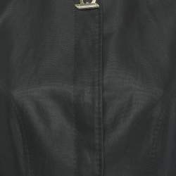 مملوكة مسبقًا جاكيت زري أمامي قطن مزيج أسود من فيرساتشي مقاس متوسط - ميديم