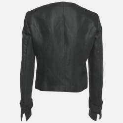 مملوكة مسبقًا جاكيت زري أمامي قطن مزيج أسود من فيرساتشي مقاس متوسط - ميديم