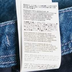 Pre Owned بنطلون جينز مستقيم الساق فيرساتشي دنيم مغسول أزرق عالي الخصر مقاس وسط ميديوم 30"