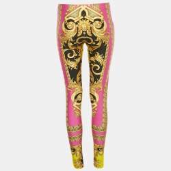 Pre Owned Versace Multicolor Printed Jersey Leggings L