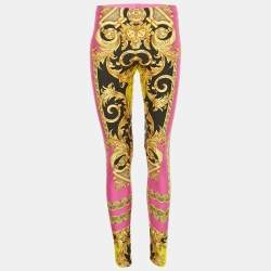 Pre Owned Versace Multicolor Printed Jersey Leggings L