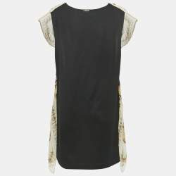 مملوكة مسبقًا Versace White Printed Silk & Cotton Knit Kaftan Detail Tunic L