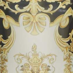 مملوكة مسبقًا Versace White Printed Silk & Cotton Knit Kaftan Detail Tunic L