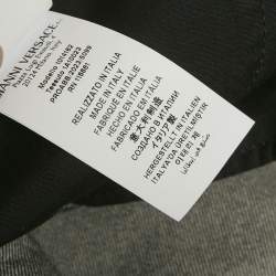 مملوكة مسبقًا Versace Dark Grey Denim Wide Leg Jeans M Waist 34"