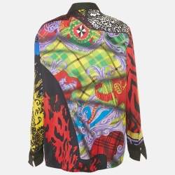 Pre Owned Versace Multicolor Printed Silk Shirt M