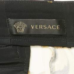 Pre Owned Versace White/Yellow Rodeo Barocco Print Jersey Leggings L