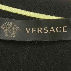 Pre Owned Versace Black Knit Cut -Out Detail Knit Button Front Cardigan L