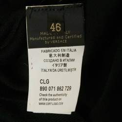 Pre Owned Versace Black Knit Cut -Out Detail Knit Button Front Cardigan L