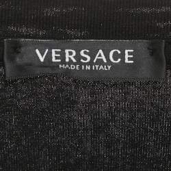 Pre Owned Versace Black Embroidered Jersey Crewneck T-Shirt M