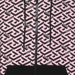 Pre Owned Versace Black/Pink Jersey La Greca Hoodie M
