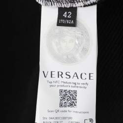 Pre Owned Versace Black/Pink Jersey La Greca Hoodie M