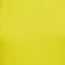 Pre Owned Versace Yellow Cut-Out Logo Detail Jersey Bodysuit M