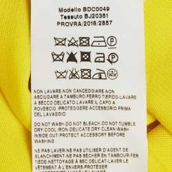 Pre Owned Versace Yellow Cut-Out Logo Detail Jersey Bodysuit M