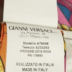 Pre Owned Versace Multicolor Printed Silk Top and Skirt Set S