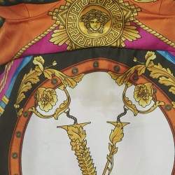 Pre Owned Versace Multicolor Printed Silk Top and Skirt Set S