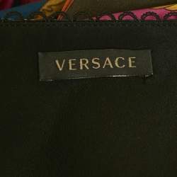 Pre Owned Versace Multicolor Printed Silk Top and Skirt Set S