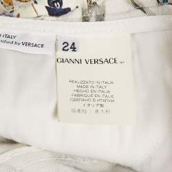 Pre Owned Versace Multicolor Printed Denim Shorts S/Waist 24"