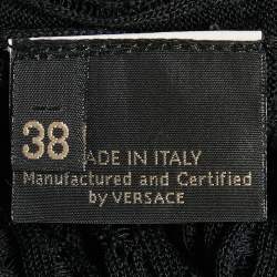 Pre Owned توب ضيق شفاف أسود فيرساتشي مقاس صغير