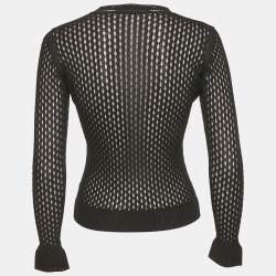 Pre Owned توب ضيق شفاف أسود فيرساتشي مقاس صغير