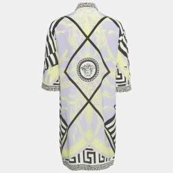 مملوكة مسبقًا فستان فيرساتشي قميص حرير مطبوع متعدد الألوان مقاس وسط (ميديوم)