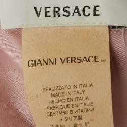 مملوكة مسبقًا فستان فيرساتشي ميني حرير بطبعة تجريدية وردي مقاس صغير