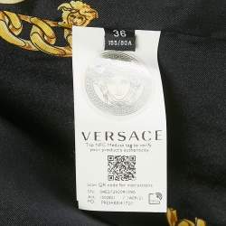 Pre Owned Versace Black Wool Felt Belted Midi Coat XS